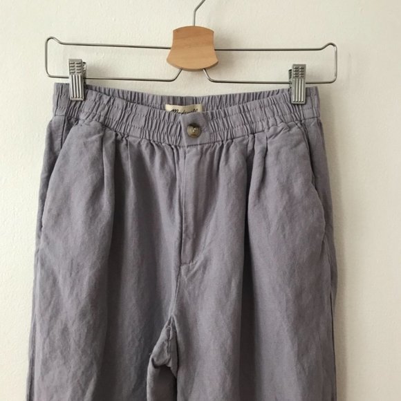Madewell Linen Blend Crop Track Trousers - Picture 3 of 4